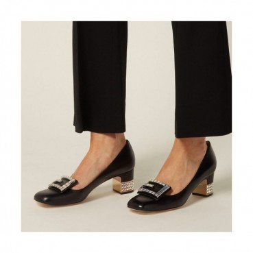 Gucci 2019 Ladies Web Cubic Middle-heel pumps 