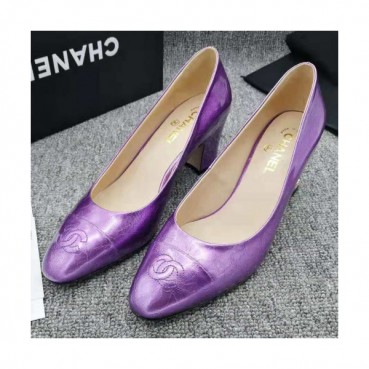 Chanel 2019 Women's Coco Leather Middle-heel Leather Pumps 