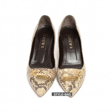 Loewe 2019 Womens Steel Logo Snake Leather Pumps - 로에베 여성 스틸  로고 스네이크 레더 펌프스 Loe0038x.Size(225 