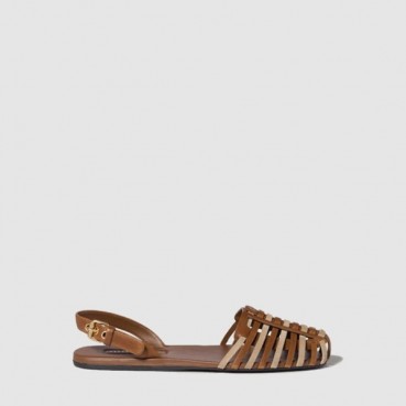 미우미우 여성 가죽 피셔맨 샌들 - Miumiu Womens Leather Fisherman Sandals 