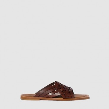 미우미우 여성 가죽 슬라이드 - Miumiu Womens Leather Slides 
