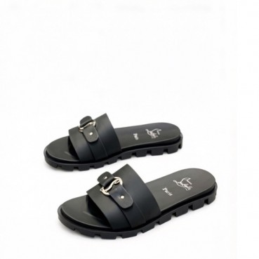 크리스찬 루부탱 남성 CL 로고 슬라이드 샌들 - Christian Loubutin Mens CL Logo