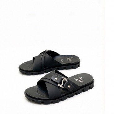 크리스찬 루부탱 남성 CL 로고 슬라이드 샌들 - Christian Loubutin Mens CL Logo