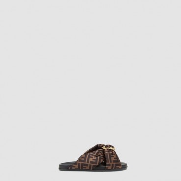 펜디 여성 필 가죽 슬라이드 - Fendi Womens Phil Leather Slides 