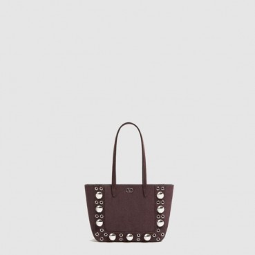 발렌티노 여성 가라바니 넬코트 스웨이드 미니 쇼퍼 백 - Valentino Womens Garavani Nellcourt Suede Mini Shopper Bag 