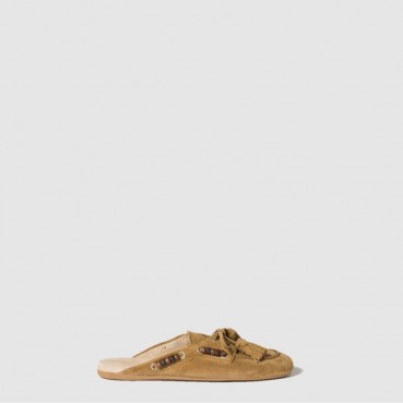 미우미우 여성 스웨이드 가죽 뮬 - Miu Miu Womens Suede Leather Mules 