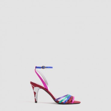 발렌티노 여성 레이디크러쉬 크리스털 장식 새틴 샌들 - Valentino Lady Crush Crystal