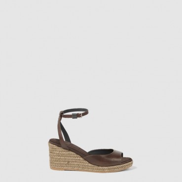 브루넬로 쿠치넬리 여성 모닐리가 달린 소가죽 에스파드릴 웨지 - Brunello Cucinelli Calfskin Espadrille Wedges with Monili 
