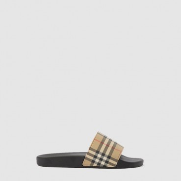 버버리 남성 체크 슬라이드 샌들 - Burberry Mens Check Slides 