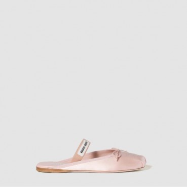 미우미우 여성 새틴 발레리나 뮬 - Miumiu Womens Satin Ballerina Mule 
