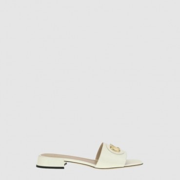 발렌티노 여성 브이로고 시그니처 카프스킨 슬라이드 샌들 - Valentino Womens V