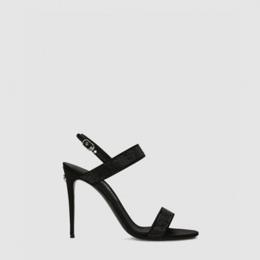 돌체앤가바나 여성 라인스톤 새틴 샌들 - Dolce&Gabbana Womens Rhinestones Satin Sandals 