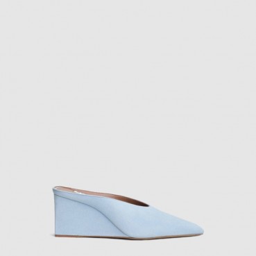 알라이아 여성 새틴 큐브 웨지 뮬 - Alaia Womens Cube Wedge Mules In Satin 