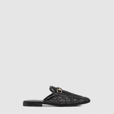 구찌 여성 GG 크리스털 프린스타운 슬리퍼 - Gucci Womens GG Crystal Princetown Slippers 