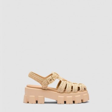 프라다 여성 모놀리스 크로셰 케이지 샌들 - Prada Womens Monolis Crochet Cage Sandals 