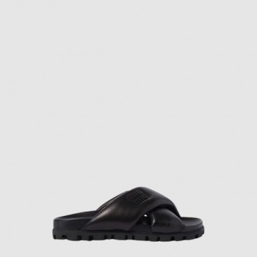 미우미우 여성 나파 슬라이드 - Miumiu Womens Nappa Slides 