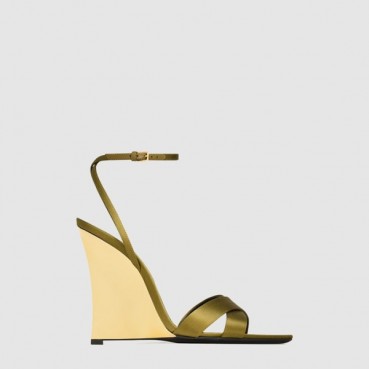 입생로랑 여성 새틴 크레이프 소재 Lucienne 웨지 - Saint Laurent Womens Satin Crepe Material Lucienne Wedge 