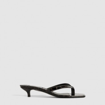 토템 여성 크로커 엠보스드 힐드 플립 플랍 - Toteme Womens Crocker Embossed Heeled Flip Flop 