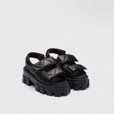 프라다 여성 모놀리스 나파 가죽 샌들 - Prada Womens Monolith Napa Leather Sandals 