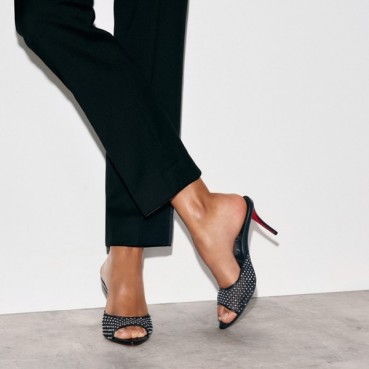 크리스찬 루부탱 여성 크리스탈 메시 포인티드 샌들 - Christian Loubutin Womens Crystal Embellished Mesh Pointed Sandals 