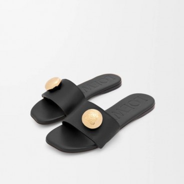 로에베 여성 페블 레더 슬라이드 - Loewe Womens Pebble Leather Slides 