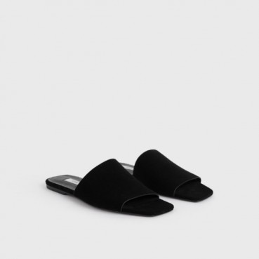 토템 여성 벨루어 레더 방도 슬라이드 - Toteme Womens Velour Leather Bandeau slides 