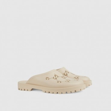 구찌 남성 퍼포레이티드 러버 샌들 - Gucci Mens Slip On Sandals 