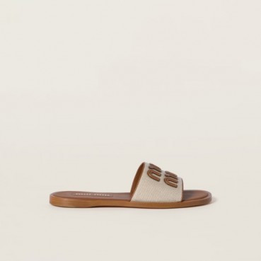 미우미우 여성 로고 패치 슬리퍼 - Miumiu Womens Logo Patch Slipper 