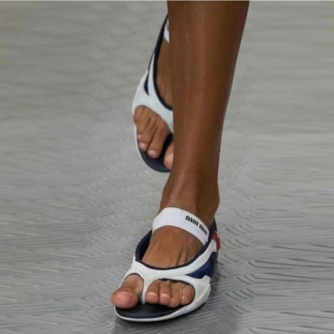 미우미우 여성 김나지움 조리 발레리나 - Miumiu Womens Gymnasium Technical Fabric Thong ballerinas 