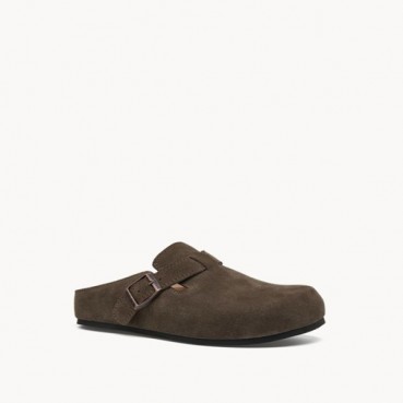 더 로우 여성 휴고 슬라이드 스웨이드 애쉬 - The Row Womens Hugo Slide in Suede 