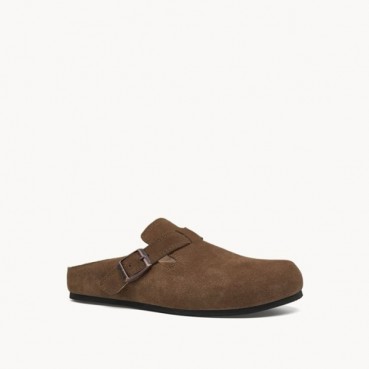 더 로우 여성 휴고 슬라이드 스웨이드 애쉬 - The Row Womens Hugo Slide in Suede 