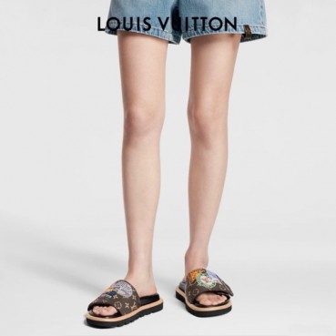 루이비통 여성 폴 뮬 - Louis vuitton Womens Pool Pillow Flat Comfort Mules 