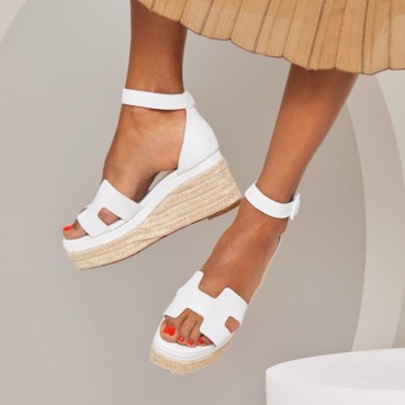 에르메스 여성 웨지힐 샌들 - Hermes Womens White Sandals 
