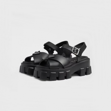 프라다 여성 블랙 모놀리스 러버 샌들 - Prada Womens Black Sandals 