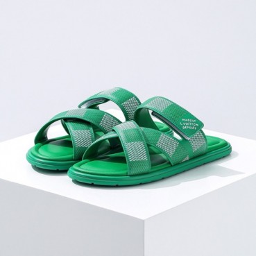 루이비통 남성 그린 슬리퍼 - Louis vuitton Mens Green Slippers 