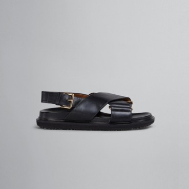 마르니 여성 블랙 가죽 크리스크로스 샌들【매장100만원대】 - Marni Womens Black Sandals 