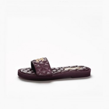샤넬 여성 버건디 슬리퍼 - Chanel Womens Burgundy 