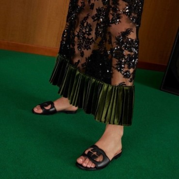 구찌 여성 블랙 슬리퍼 - Gucci Womens Black Slippers 