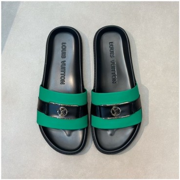 루이비통 남성 그린탭 슬리퍼 - Louis vuitton Mens Green Tap Slippers 