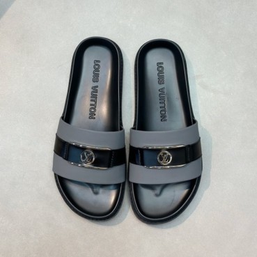 루이비통 남성 그레이탭 슬리퍼 - Louis vuitton Mens Gray Tap Slippers 