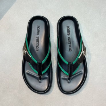 루이비통 남성 그린탭 슬리퍼 - Louis vuitton Mens Green Tap Slippers 
