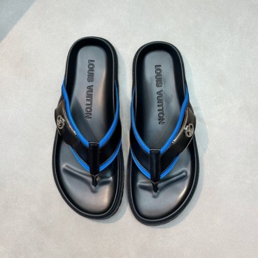 루이비통 남성 블루탭 슬리퍼 - Louis vuitton Mens Blue Tap Slippers 