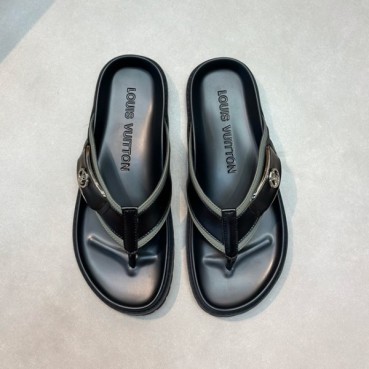 루이비통 남성 카키탭 슬리퍼 - Louis vuitton Mens Khaki Tap Slippers 