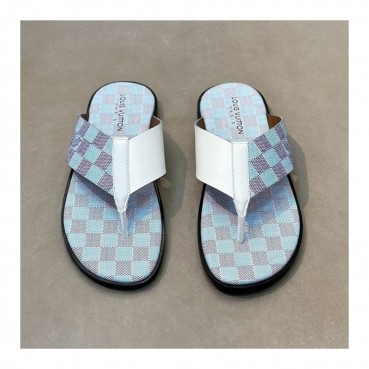루이비통 남성 블루 슬리퍼 - Louis vuitton Mens Blue Slippers 