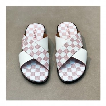 루이비통 남성 버건디 슬리퍼 - Louis vuitton Mens Burgundy Slippers 
