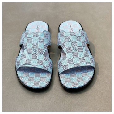 루이비통 남성 블루 슬리퍼 - Louis vuitton Mens Blue Slippers 