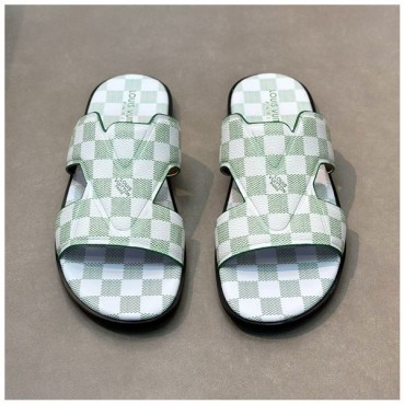 루이비통 남성 그린 슬리퍼 - Louis vuitton Mens Green Slippers 