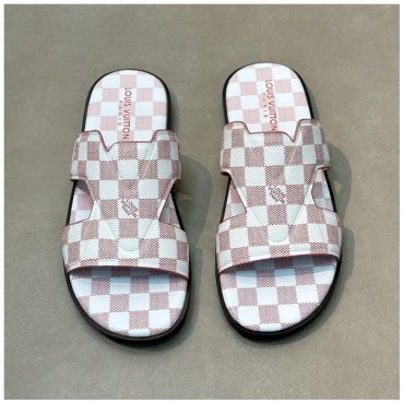 루이비통 남성 버건디 슬리퍼 - Louis vuitton Mens Burgundy Slippers 