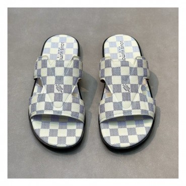 루이비통 남성 블랙 슬리퍼 - Louis vuitton Mens Black Slippers 