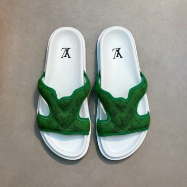 루이비통 남성 그린 슬리퍼 - Louis vuitton Mens Green Slippers 